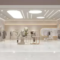Modern Clothing Store Interior With Clothes Racks Display Cabinets Open Layout And Minimalist Lighting