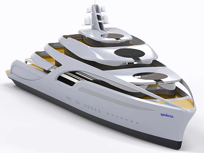 Modern Dynarig Yacht With Sleek Design White Hull And Spacious Decks 3d model