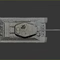 Detailed Tank Model With Turret Cannon Tracks And Display Base Reflection