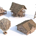 Wooden Tower With Thatched Roof And Traditional Rural Architectural Design
