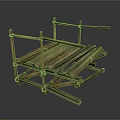 Handmade Wooden Cart Constructed With Sticks And Planks In Simple Design