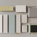 Various Modern Radiator Styles Including Column Panel and Portable Designs in Multiple Colors 3d model