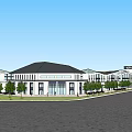 Commercial Architectural Plan With Multiple Buildings Parking Lots And Road Layout