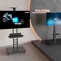 Modern POLIFORM Televisions with Mobile Stands Windows Interface and Scenic Display in Contemporary Room