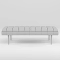 Arteriors Brown Leather Bench with Tufted Design and Black Gold Accent Legs