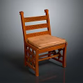 Classic Wooden Chair Design With Carved Backrest Upholstered Seat And Intricate Legs