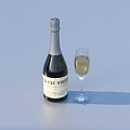 Wine Glass Wine Whisky Wine Wine Glass Bottle 3d model