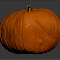 Healthy Organic Fresh Ripe Orange Pumpkin With Smooth Surface On Dark Background