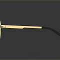Golden Sunglasses With Stylish Design Dark Lenses And Black Temple Arms
