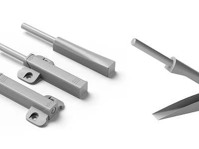 Stainless Steel Industrial Components Including Rods Connectors And Fasteners For Machinery 3d model