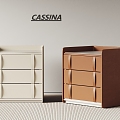 CASSINA Modern Bedside Cabinet Leather Bedside Cabinet 3d model