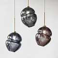 Modern Glass Pendant Lights With Various Colors Gold Details And Decorative Hanging Design