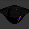 Stylish Black Hat With Red White Blue Target Pattern And Yellow Strap