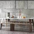 Nordic Dining Table and Chair Combination 3d model