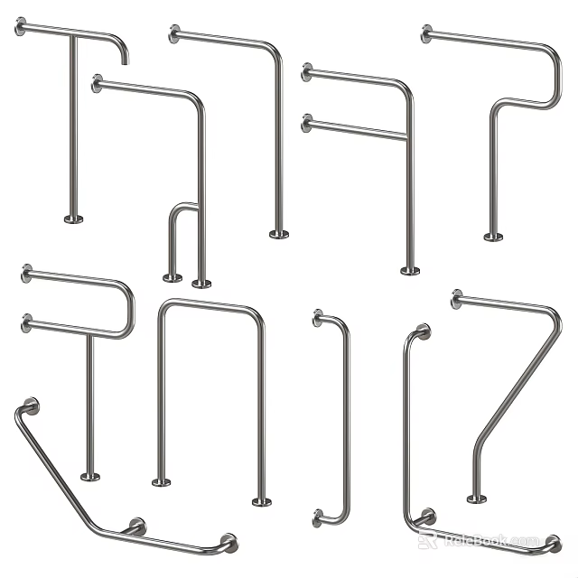 Stainless Steel Handrails With Various Designs For Residential And Commercial Applications 3d model 