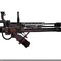 Futuristic Sci-Fi Weapon Featuring Mechanical Design Orange Glowing Parts And Long Barrel