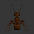 Brown Origami Ant Model With Long Antennae Large Eyes And Six Legs On Dark Background