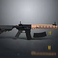 Modern Tactical Rifle with Black and Brown Body Design Displayed with Bullets