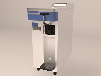 Commercial Beverage Dispenser With White Blue Stand Up Design And Drip Tray 3d model