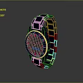 Purple Fashion Watch with Black Dial Red Hands Markers and Purple Strap