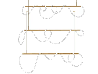 Modern chandelier lamp with chandelier combination restaurant chandelier 3d model
