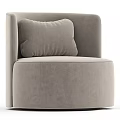 Comfortable Gray Velvet Single Sofa With Soft Pillow And Modern Design 3d model