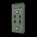 Industrial Equipment Control Panel With Digital Display Screen Control Knobs And Gauges