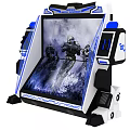 Halo Themed Arcade Gaming Machine With Spartan Soldiers On Screen Blue White Design 117