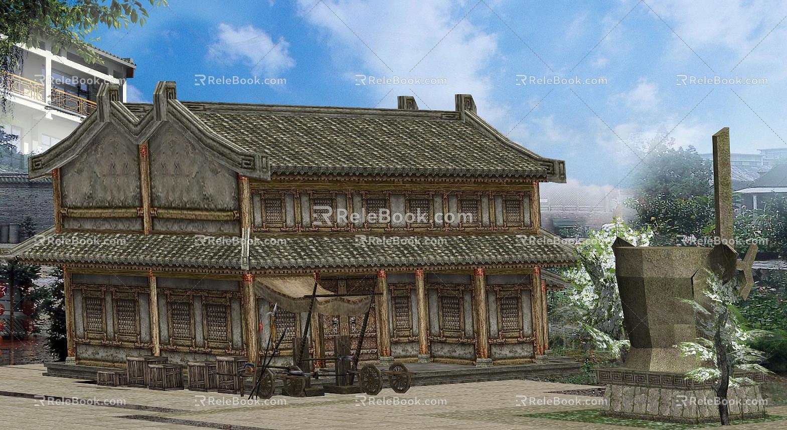 Ancient Architecture Scene 3d model