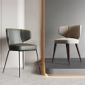 Modern Leisure Accent Chairs with Gray Beige Upholstery and Black Brown Wooden Legs