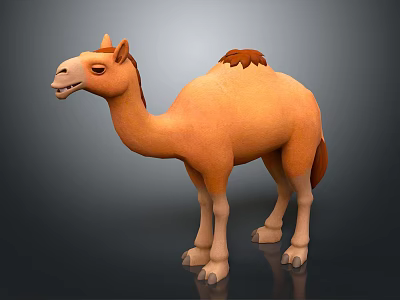 3D Rendered Standing Dromedary Camel Character With Orange Fur And Realistic Details 3d model