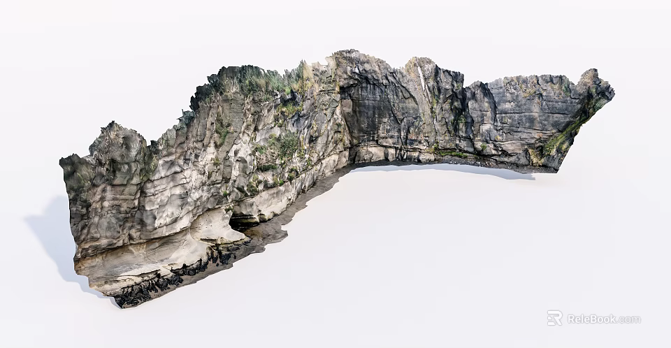 3D Rendered Garden Landscape With Realistic Rockery Stone Texture And Green Vegetation 3d model 