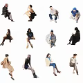 Multiple People in Various Poses Wearing Stylish Outfits and Casual Attire