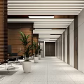 Modern Lounge Area Interior Design With Wooden Slats Plants And Metal Furniture