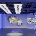 D.T Fitness Gym Modern Interior With Blue Lighting And Curved Wall Decor