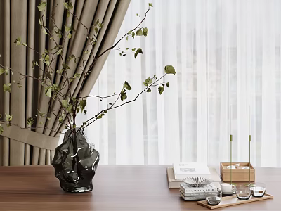 Modern Vase Ornaments Desktop Ornaments Plant 3d model