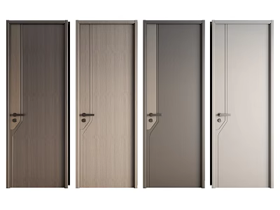 Modern Flush Doors With Different Wood And Metal Finishes For Home Interior Design 3d model
