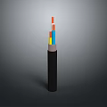 High Quality Multicore Electrical Cable With Black Sheath And Colorful Inner Cores 3d model