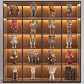 Artistic Collectible Dolls Display on Shelves with Diverse Colors and Styles