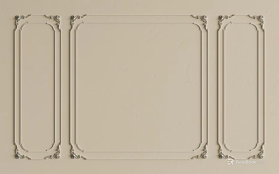 Gypsum Molding Various Ornate Patterns For Interior Wall Design Styles 3d model 