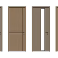 Modern Wooden Swing Doors With Various Panel Designs And Glass Inserts 3d model