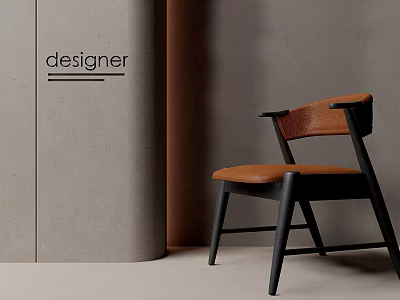 Modern Leisure Chair Dining Chair Dining Stool Leather Stool 3d model