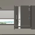 Modern Minimalist Shoe Cabinet Design With Mirror Door And Plant Shelves