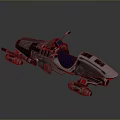Futuristic Sci Fi Motorcycle Design With Black Silver Body And Blue Seat