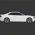 White Two Door Car With Modern Sleek Exterior And Black Roof Design