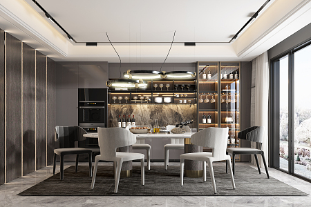 Light Luxury Restaurant 3d model