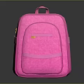 Pink Backpack Featuring Front Pocket Yellow Zipper And Adjustable Straps Design 3d model