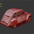 Snow Covered Vintage Classic Car With White Body Red Bumper And Green Wheels