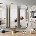 Modern Full Length Mirrors With Unique Designs In Living Room