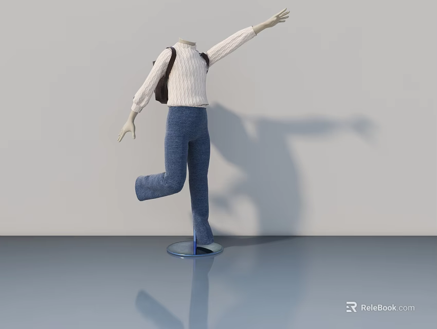 Modern Hinged Door Design For Interior Space With Smooth Surface And Classic Style 3d model